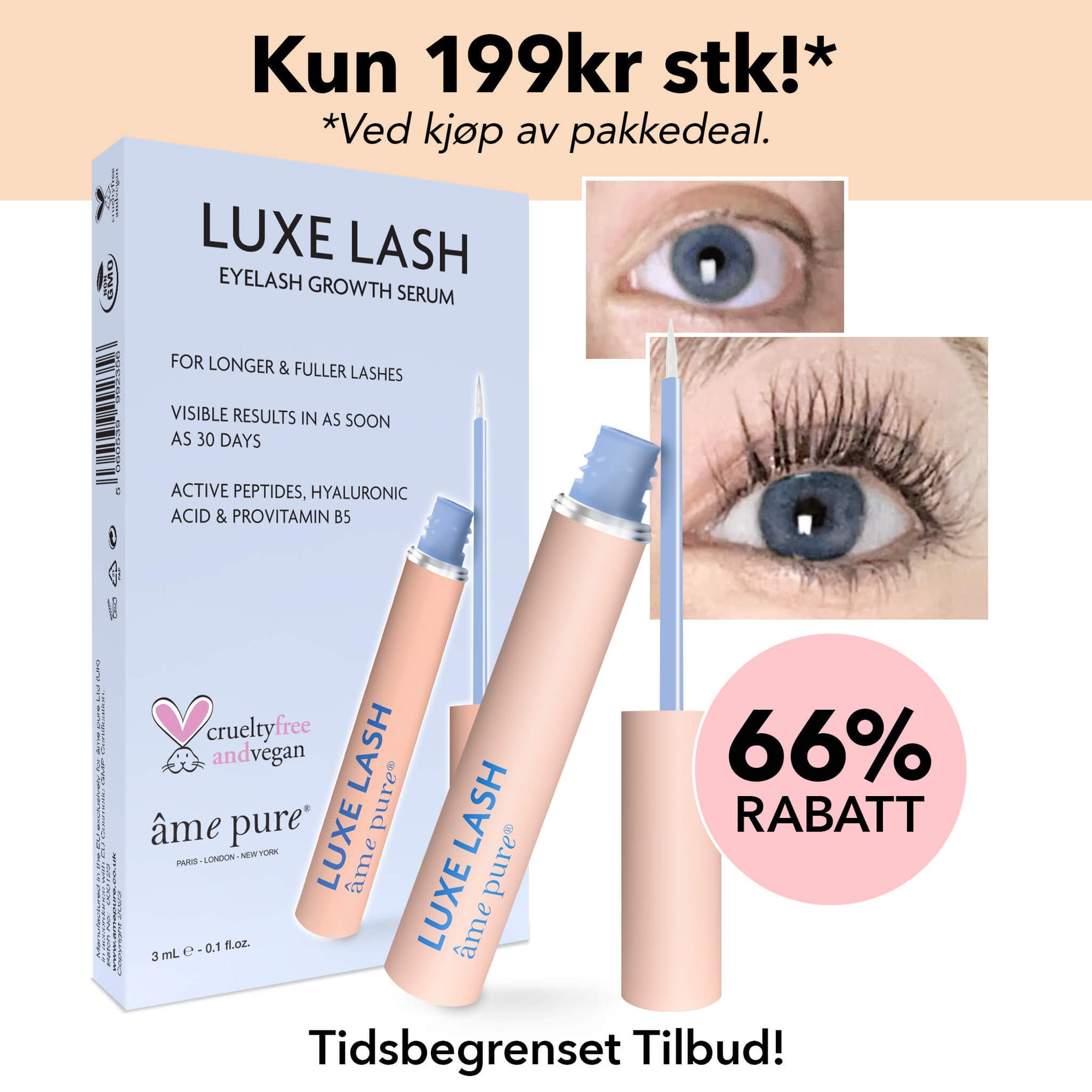 2 stk LUXE LASH Vippeserum