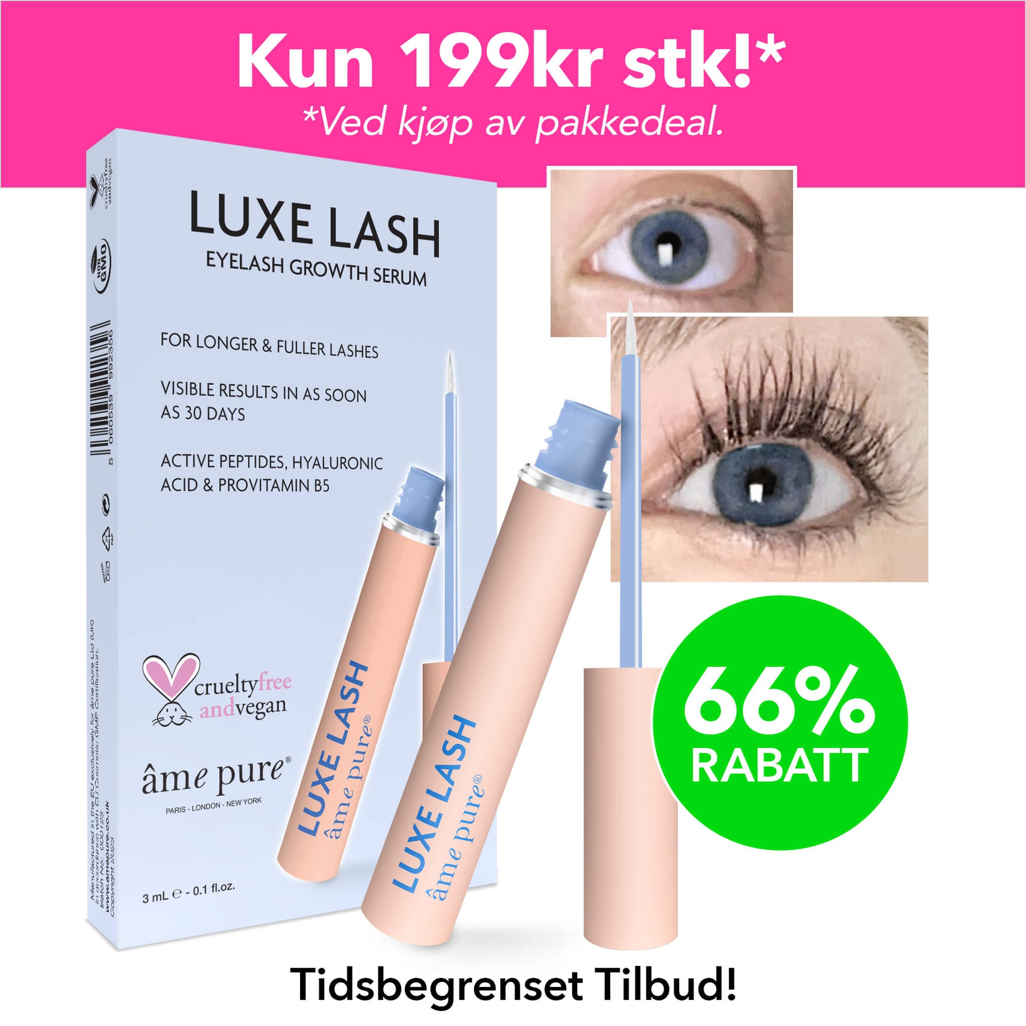 2 stk LUXE LASH Vippeserum